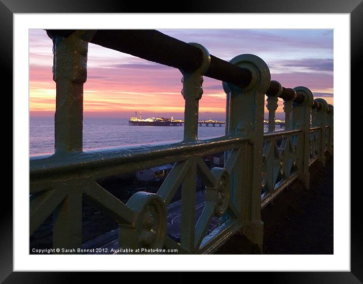 Brighton Seafront Sunset Framed Mounted Print by Sarah Bonnot