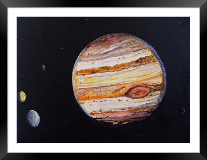 Jupiter and Four Moons Framed Mounted Print by Phiip Nolan