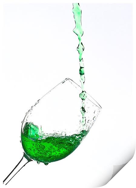 A glass of Green sparkling water Print by Dave Frost