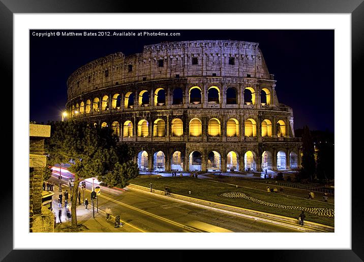 Colosseum Lights Framed Mounted Print by Matthew Bates