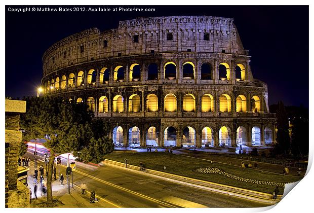 Colosseum Lights Print by Matthew Bates