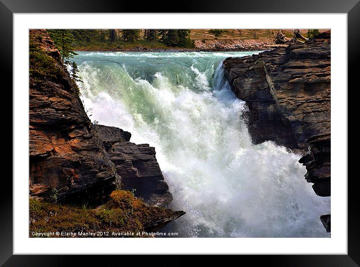 Athabasca Falls , Jasper National Park Framed Mounted Print by Elaine Manley