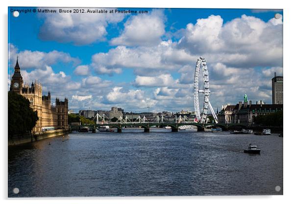 Westminster river scene Acrylic by Matthew Bruce
