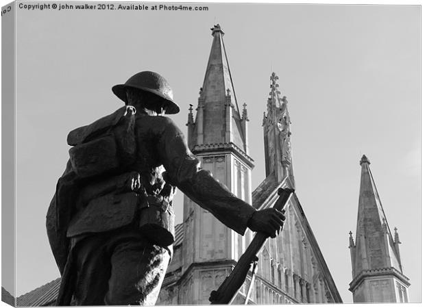 WW1 Soldier Winchester Cathedral Canvas Print by john walker