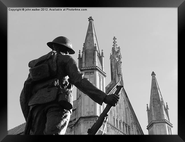 WW1 Soldier Winchester Cathedral Framed Print by john walker