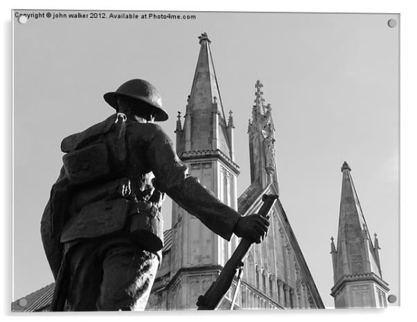WW1 Soldier Winchester Cathedral Acrylic by john walker