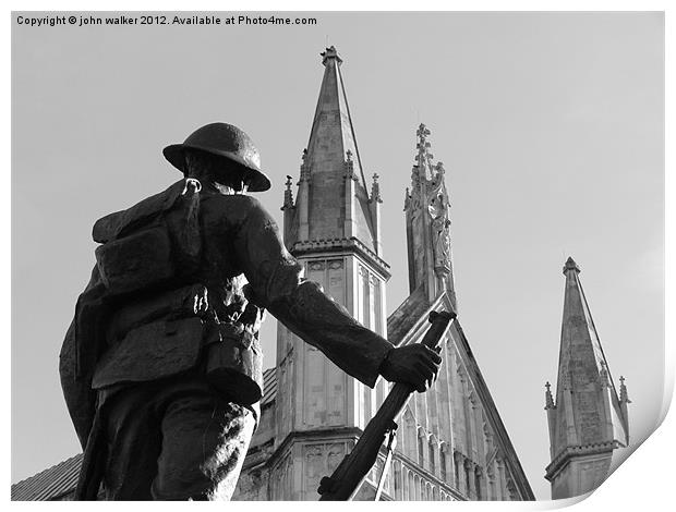 WW1 Soldier Winchester Cathedral Print by john walker
