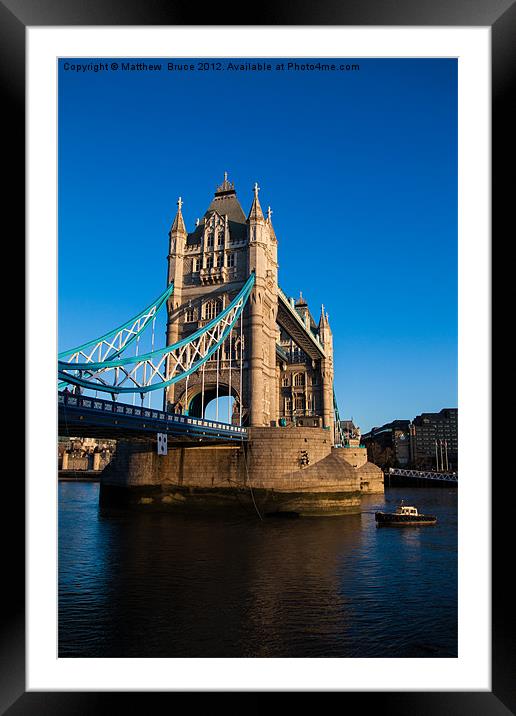Tower Bridge South Bank Framed Mounted Print by Matthew Bruce