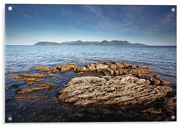 Isle of Arran from Skipness Acrylic by Grant Glendinning