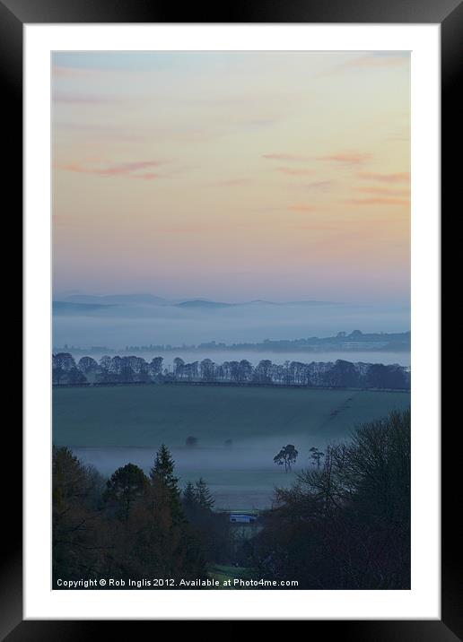 Misty Morning over Mabie Framed Mounted Print by Rob Inglis
