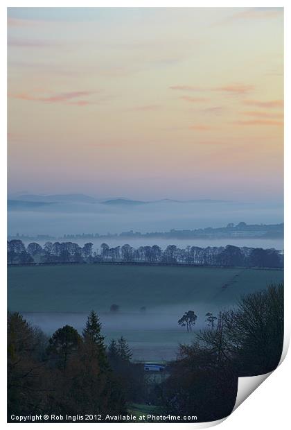 Misty Morning over Mabie Print by Rob Inglis
