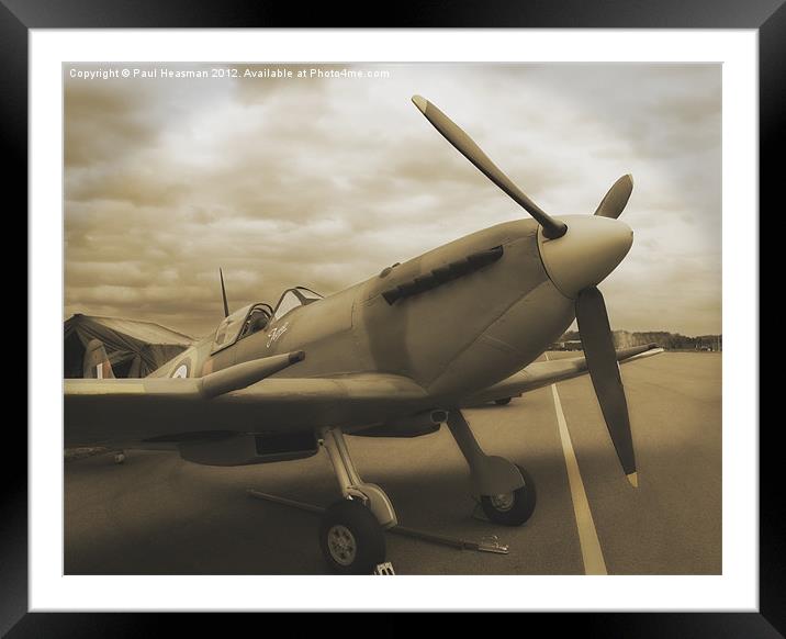 Spitfire Framed Mounted Print by P H