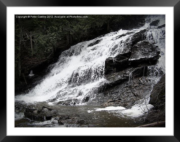 Beaver Brook Falls Framed Mounted Print by Peter Castine