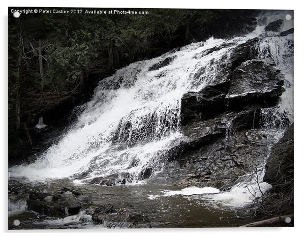 Beaver Brook Falls Acrylic by Peter Castine