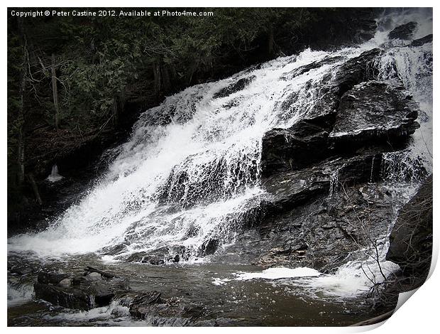 Beaver Brook Falls Print by Peter Castine