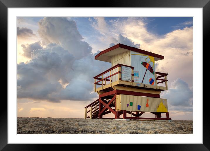 Miami Lifeguard Tower 2 Framed Mounted Print by Martin Williams