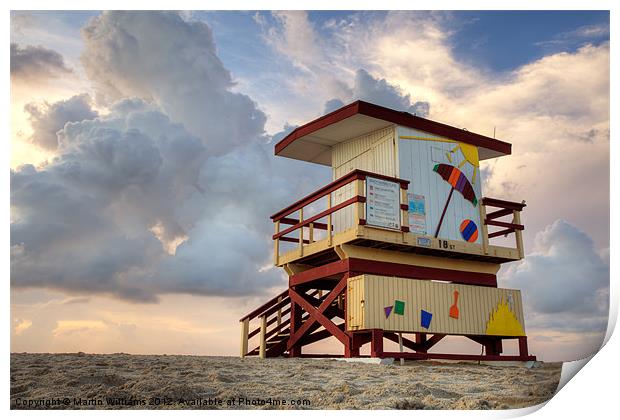 Miami Lifeguard Tower 2 Print by Martin Williams