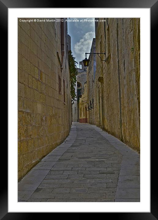 An Alley in Malta Framed Mounted Print by David Martin