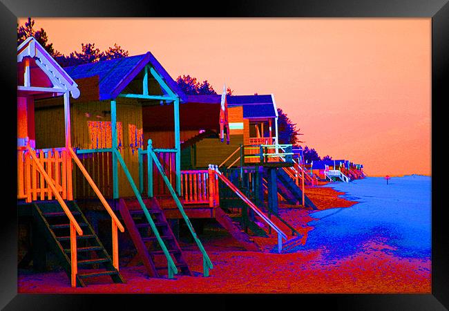 Funky Beach Huts! Framed Print by Sandi-Cockayne ADPS