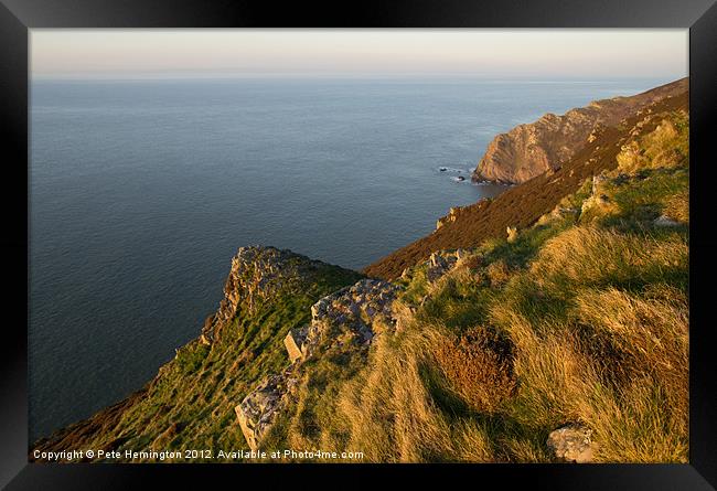 Coast near Heddons Mouth Framed Print by Pete Hemington