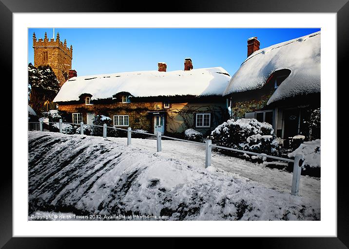 Godshill Church Winter Canvas Framed Mounted Print by Keith Towers Canvases & Prints