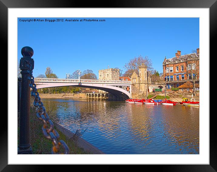 York Lendal Bridge over River Ouse Framed Mounted Print by Allan Briggs