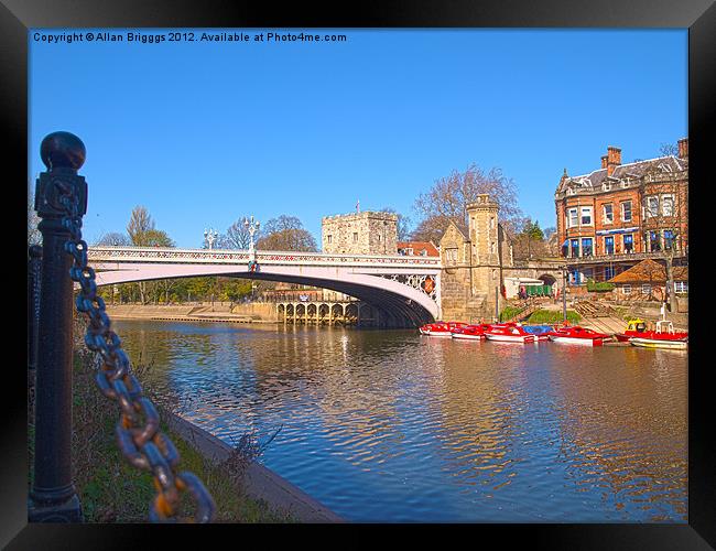 York Lendal Bridge over River Ouse Framed Print by Allan Briggs