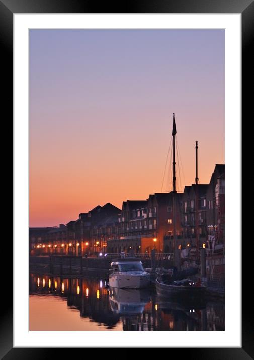 Dusk on the Marina. Framed Mounted Print by Becky Dix