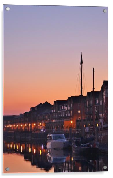 Dusk on the Marina. Acrylic by Becky Dix