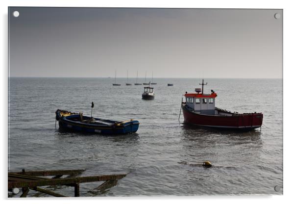 Fishing Boats Essex Acrylic by David Pyatt