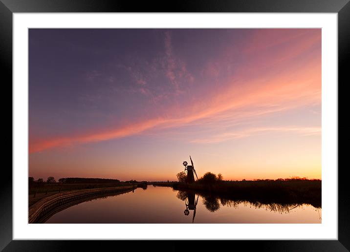 Sunset at Turf Fen Framed Mounted Print by Paul Macro