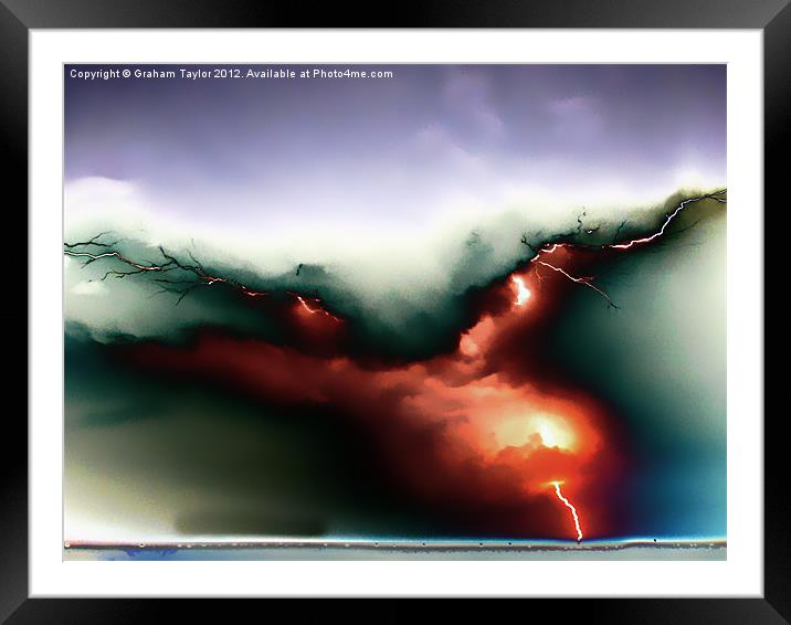 Mystical Lightning Show Framed Mounted Print by Graham Taylor
