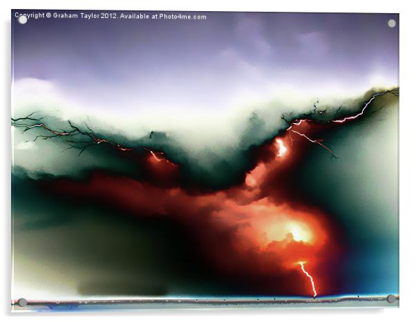 Mystical Lightning Show Acrylic by Graham Taylor