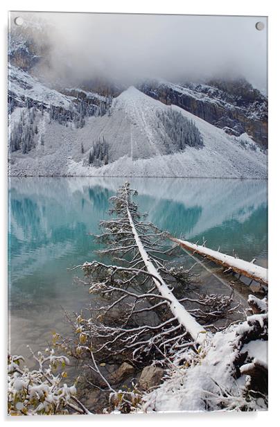 Winter Lake,Canada. Acrylic by james green
