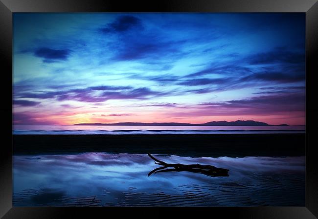 Sunset Over Troon Beach Framed Print by Aj’s Images
