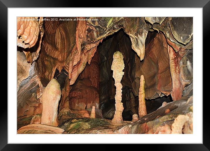 Cave Formations Framed Mounted Print by Ian Jeffrey