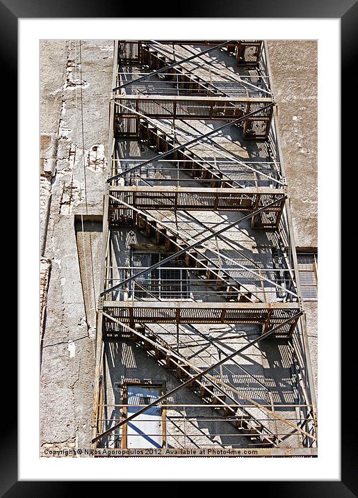 Metal steps Framed Mounted Print by Alfani Photography