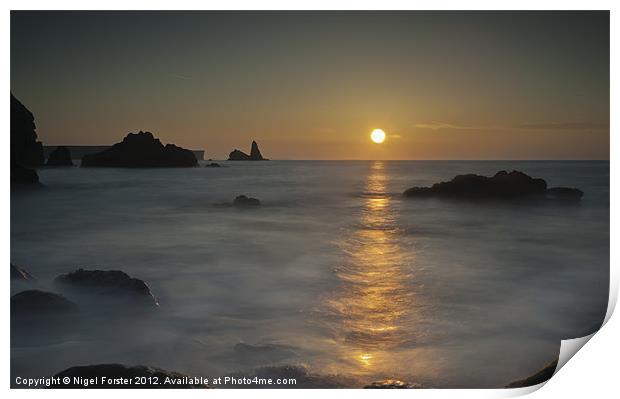 Broad Haven Sunrise Print by Creative Photography Wales