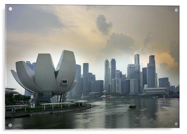Singapore Marina Acrylic by Tony Bates