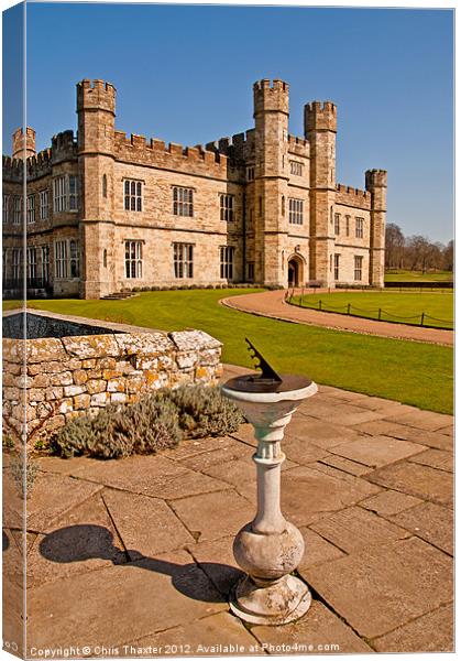 Leeds Castle and the Sun Dial Canvas Print by Chris Thaxter