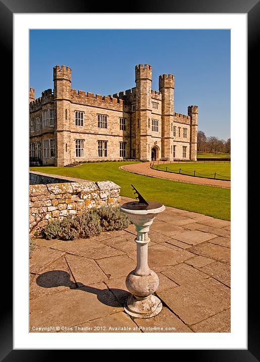 Leeds Castle and the Sun Dial Framed Mounted Print by Chris Thaxter