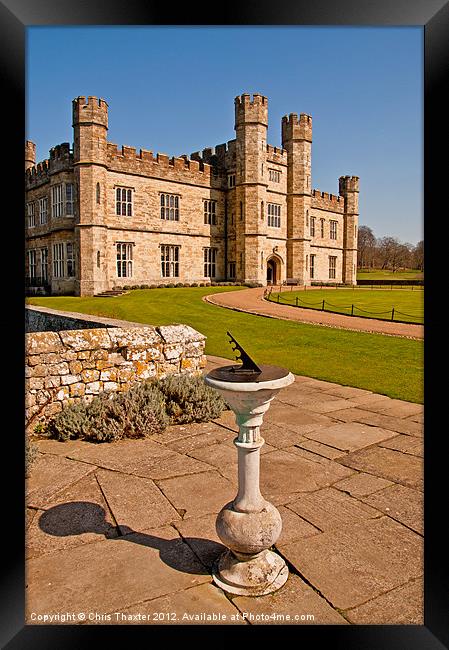 Leeds Castle and the Sun Dial Framed Print by Chris Thaxter
