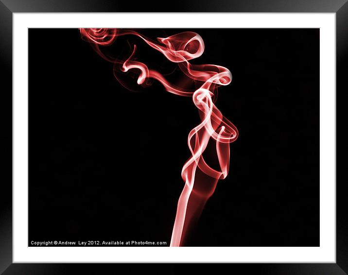 Red Smoke Framed Mounted Print by Andrew Ley