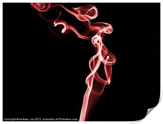 Red Smoke Print by Andrew Ley