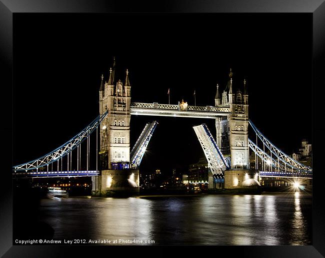 Tower Bridge Open Framed Print by Andrew Ley