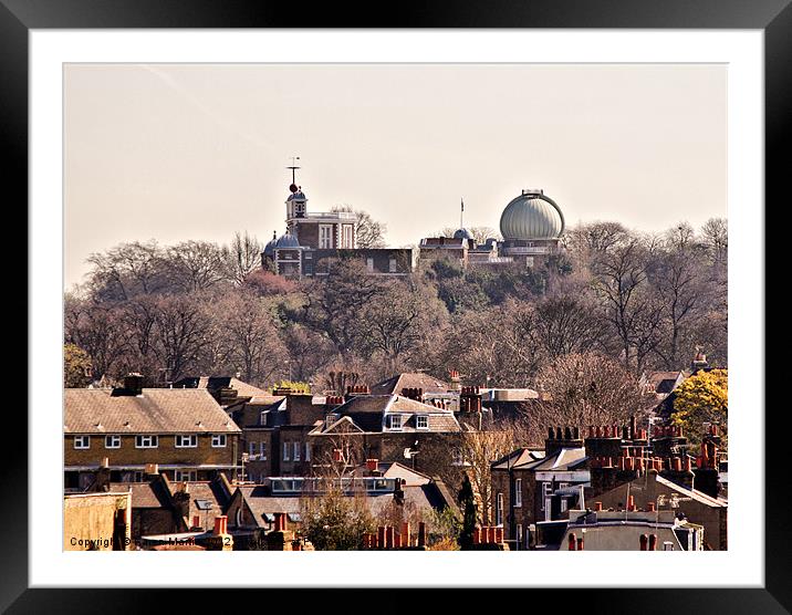 Rooftops and Observatory Framed Mounted Print by Karen Martin
