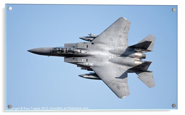 F15 over wales march 2012 Acrylic by Rory Trappe
