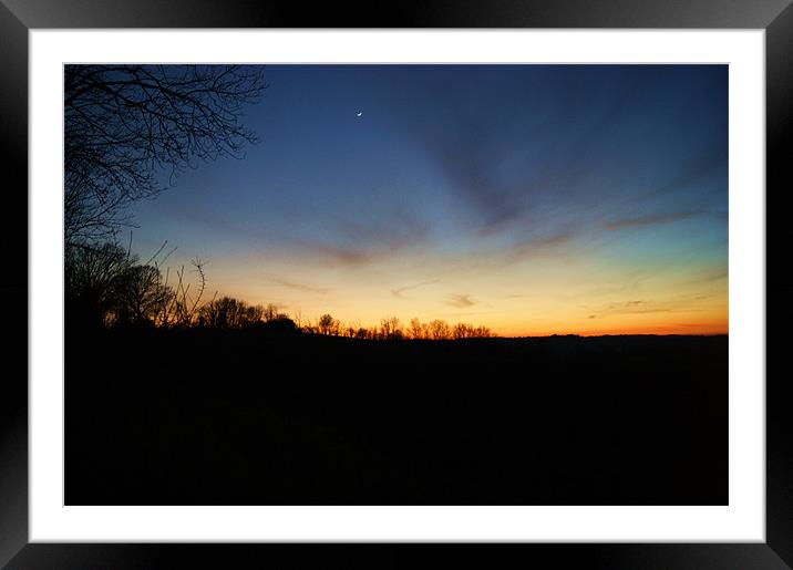 Sunset in the country Framed Mounted Print by Jane Macaskill