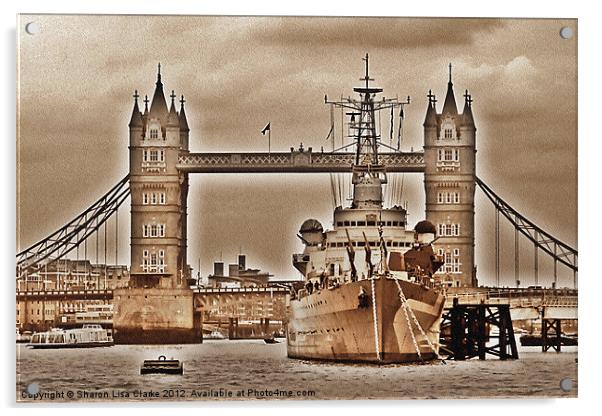 HMS Belfast Acrylic by Sharon Lisa Clarke