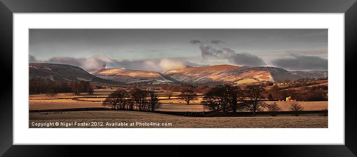 Brecon Beacons Winter Panorama Framed Mounted Print by Creative Photography Wales